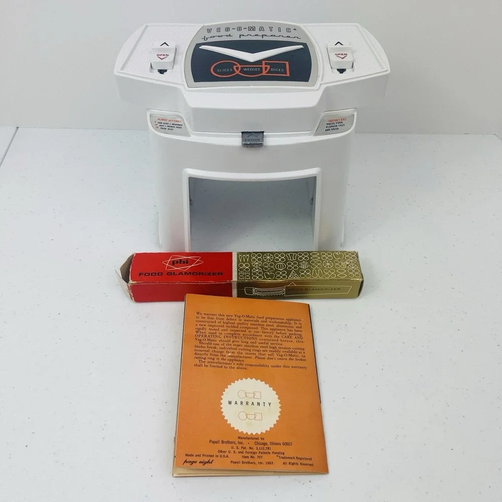 Vtg Veg O Matic Food Preparer Vegetable Chopper Cutter w Original Box